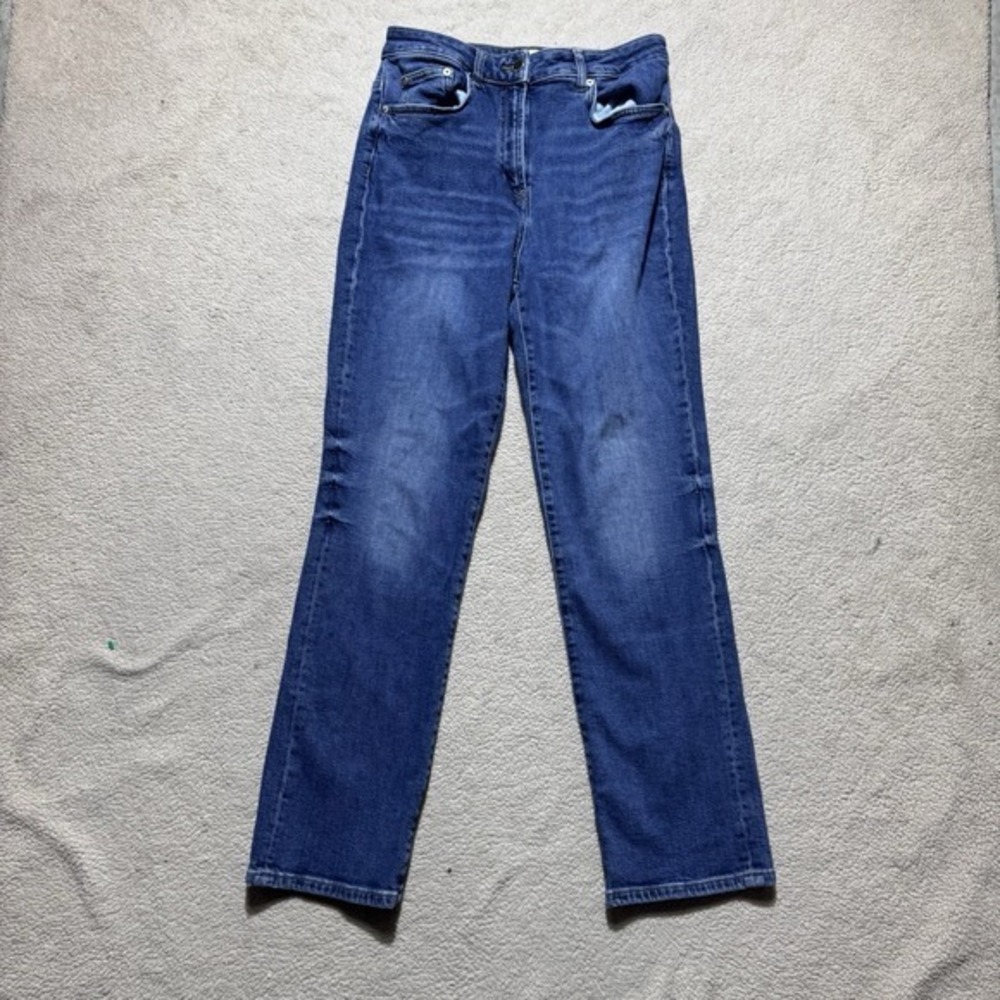 Reiss Jeans Womens 26 Blue Denim High Rise Straight Leg Cotton Blend 25x27.5